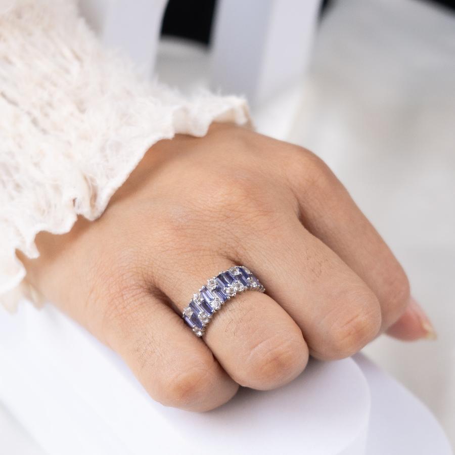 Gem Grid Amethyst Ring Band – The Jaipur Tradition