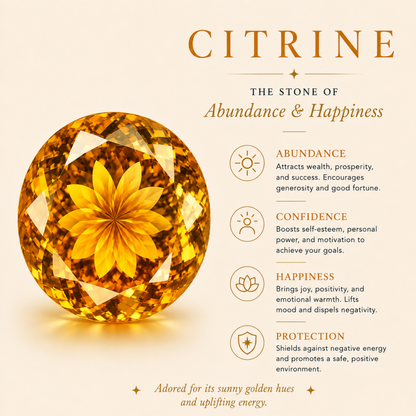 Dual Glow Natural Citrine Pendant With Chain