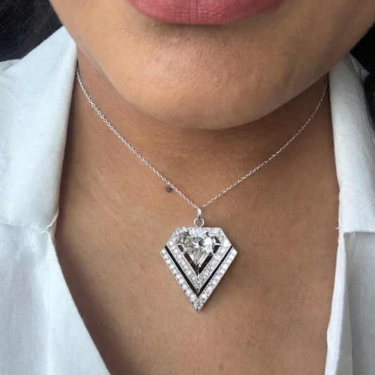 "Vertex" Natural Moissanite Brooch + Pendant