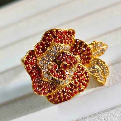 Rosella Natural Garnet Cocktail Ring