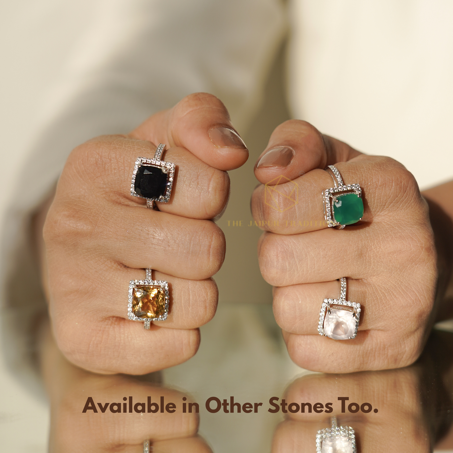 Cubo Green Onyx Ring