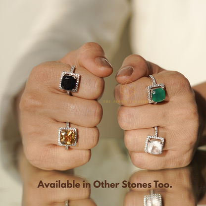 Cubo Green Onyx Ring