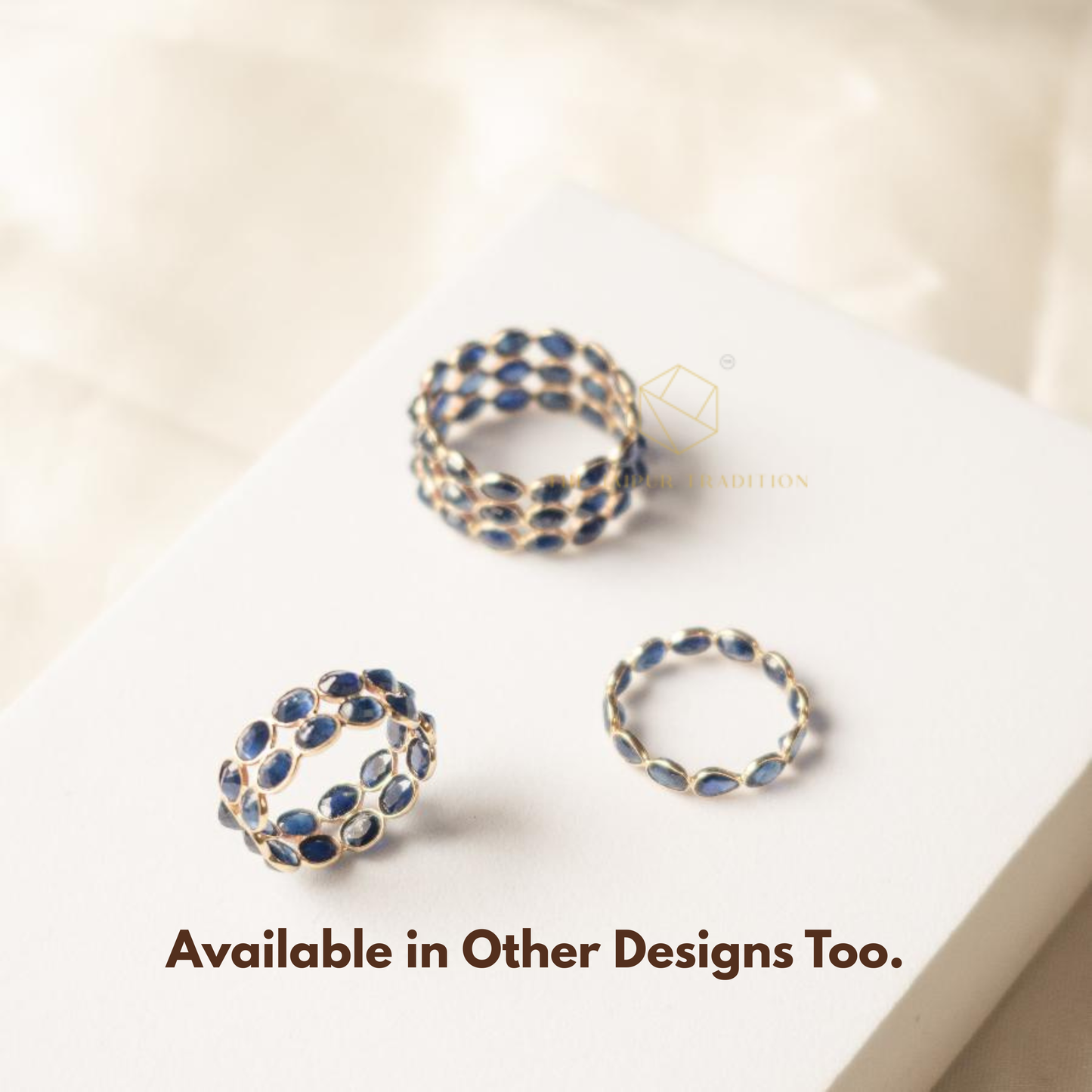 Solo Shine Blue Sapphire Gold Ring
