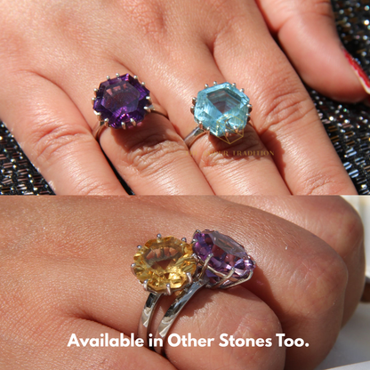 Frozen Flame Amethyst Ring