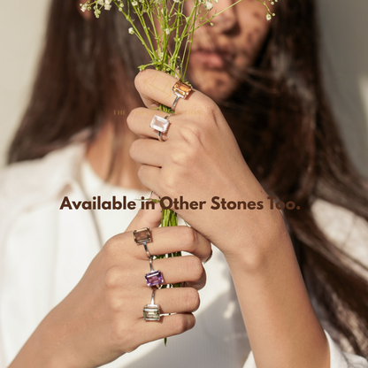 Raw Allure Green Amethyst Ring