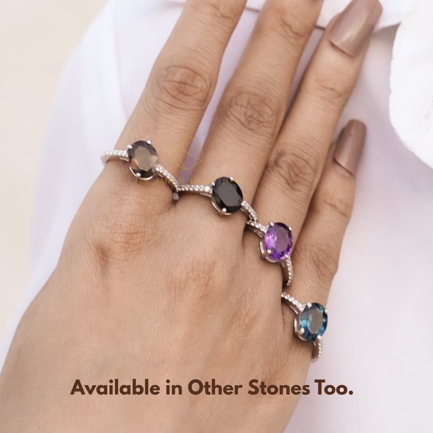 Oval Mist Natural Amethyst Ring