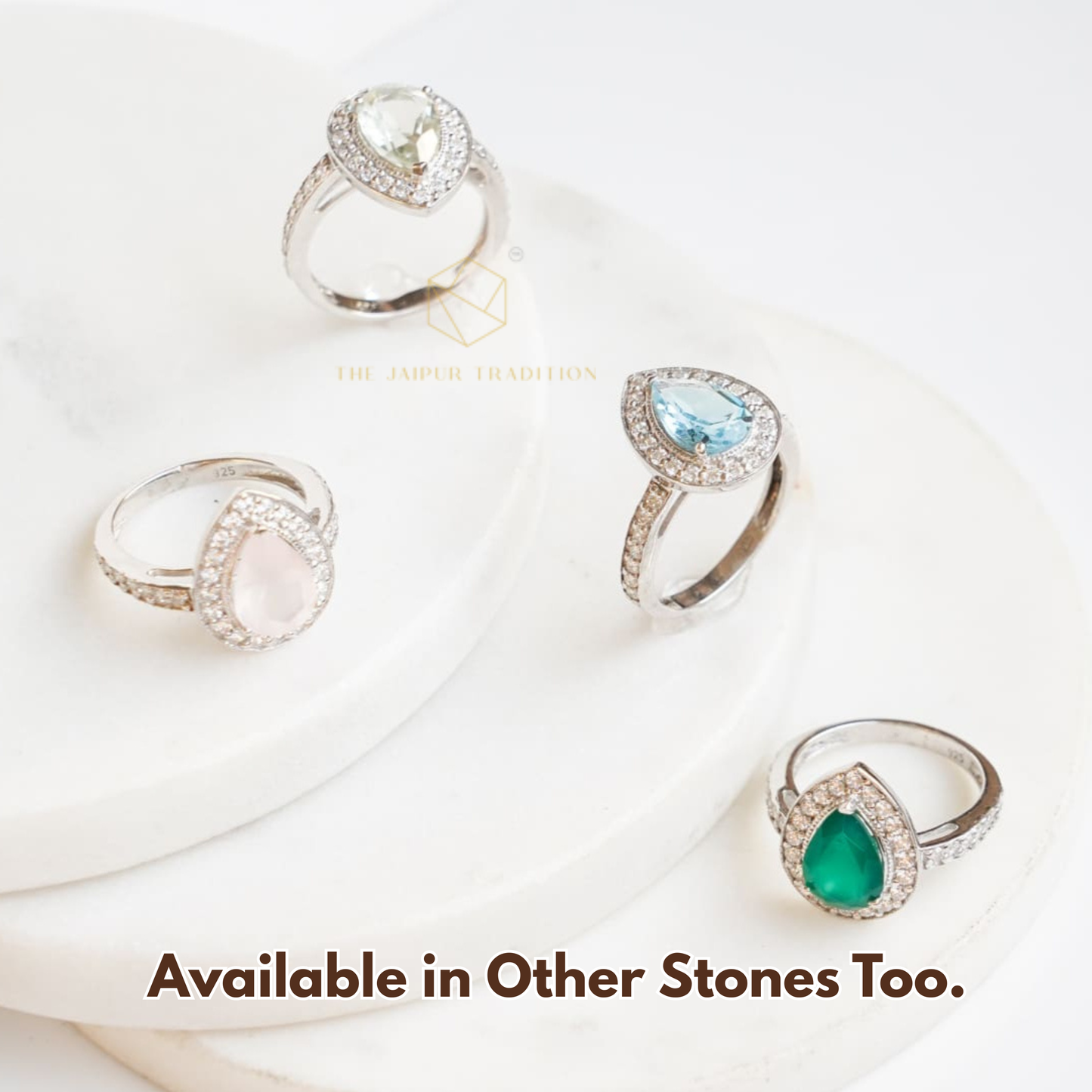 Pear of Joy Green Amethyst Ring