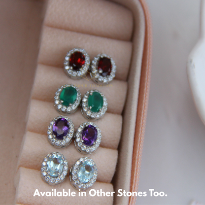 Petite Green Amethyst Studs