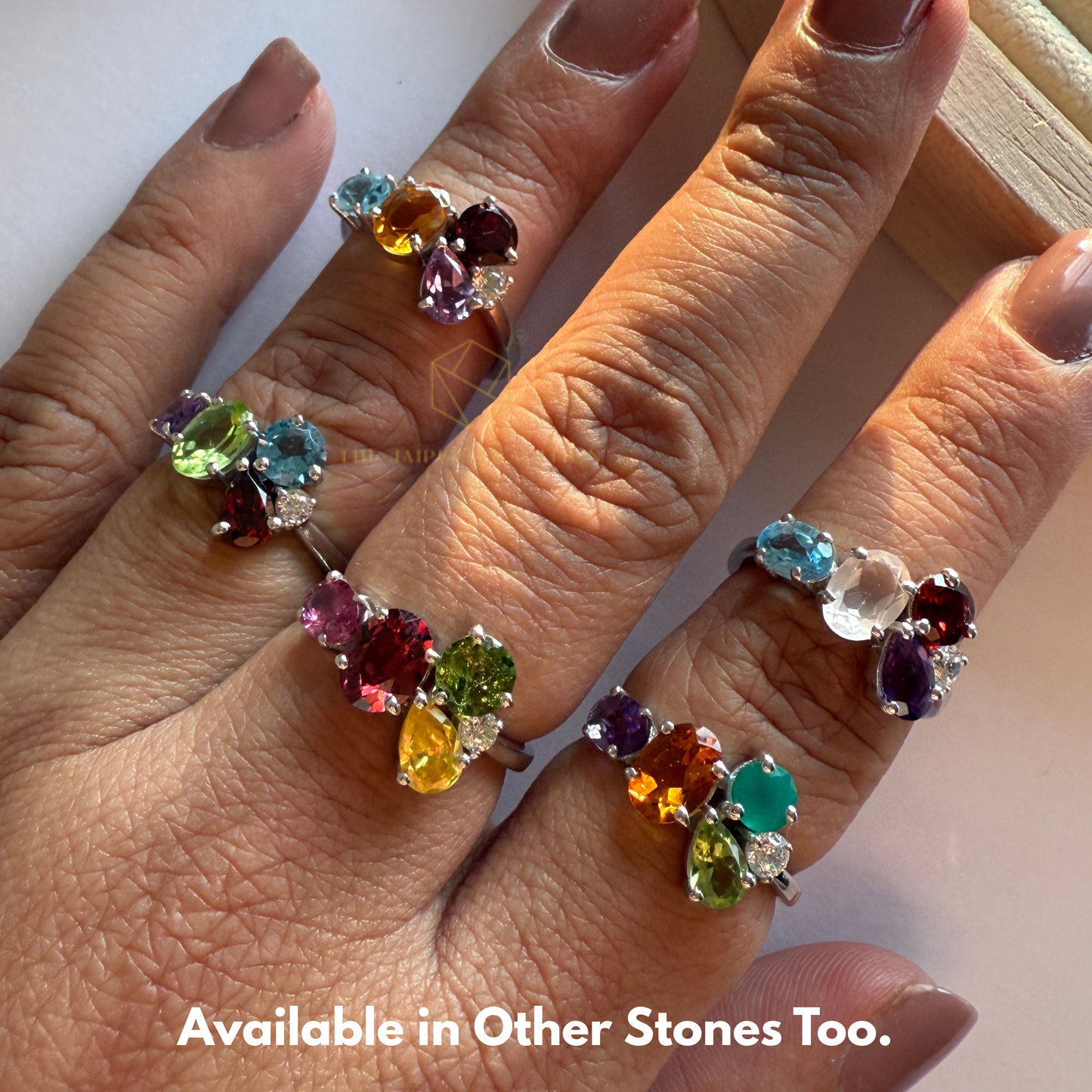 Peridot Crush Natural Gemstone Silver Ring