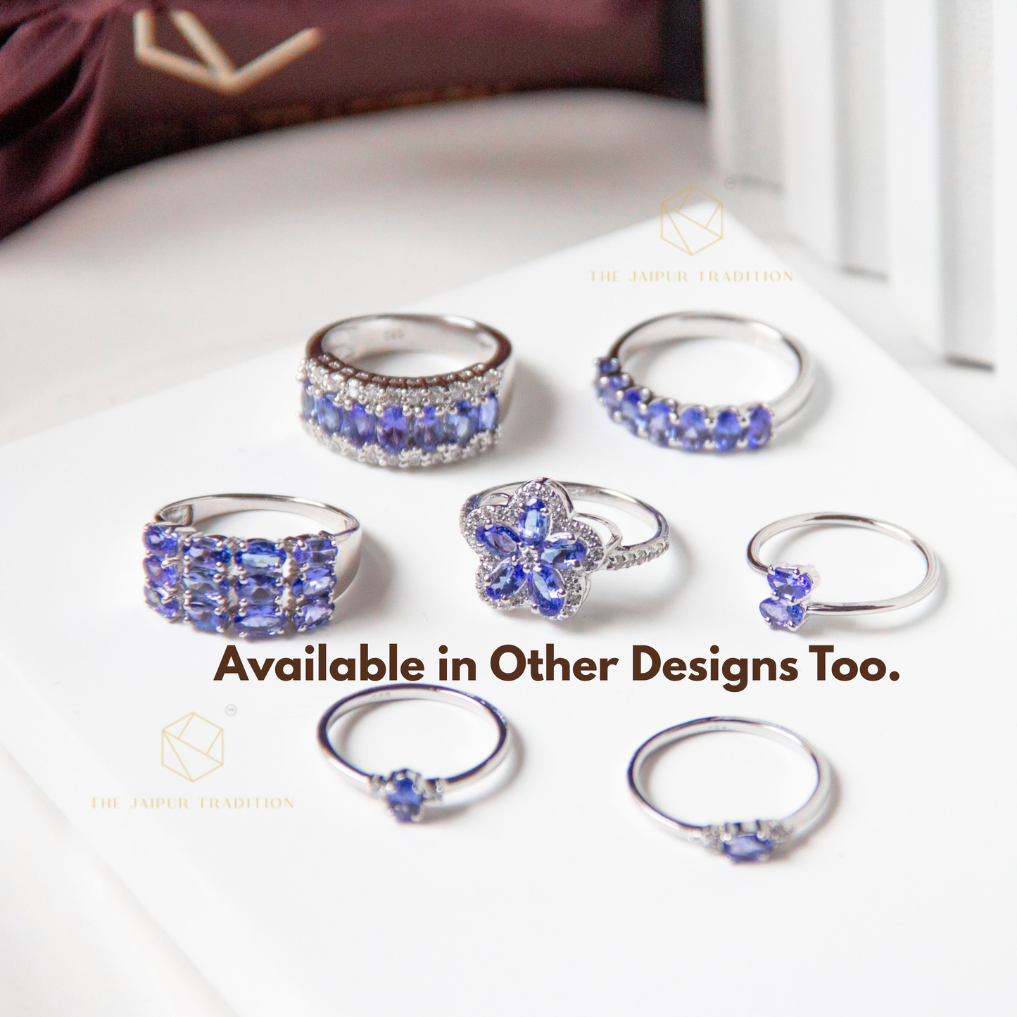 Graceful Curve Natural Tanzanite Band