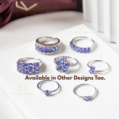 Graceful Curve Natural Tanzanite Band