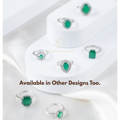 Oval Natural Emerald Statement Ring