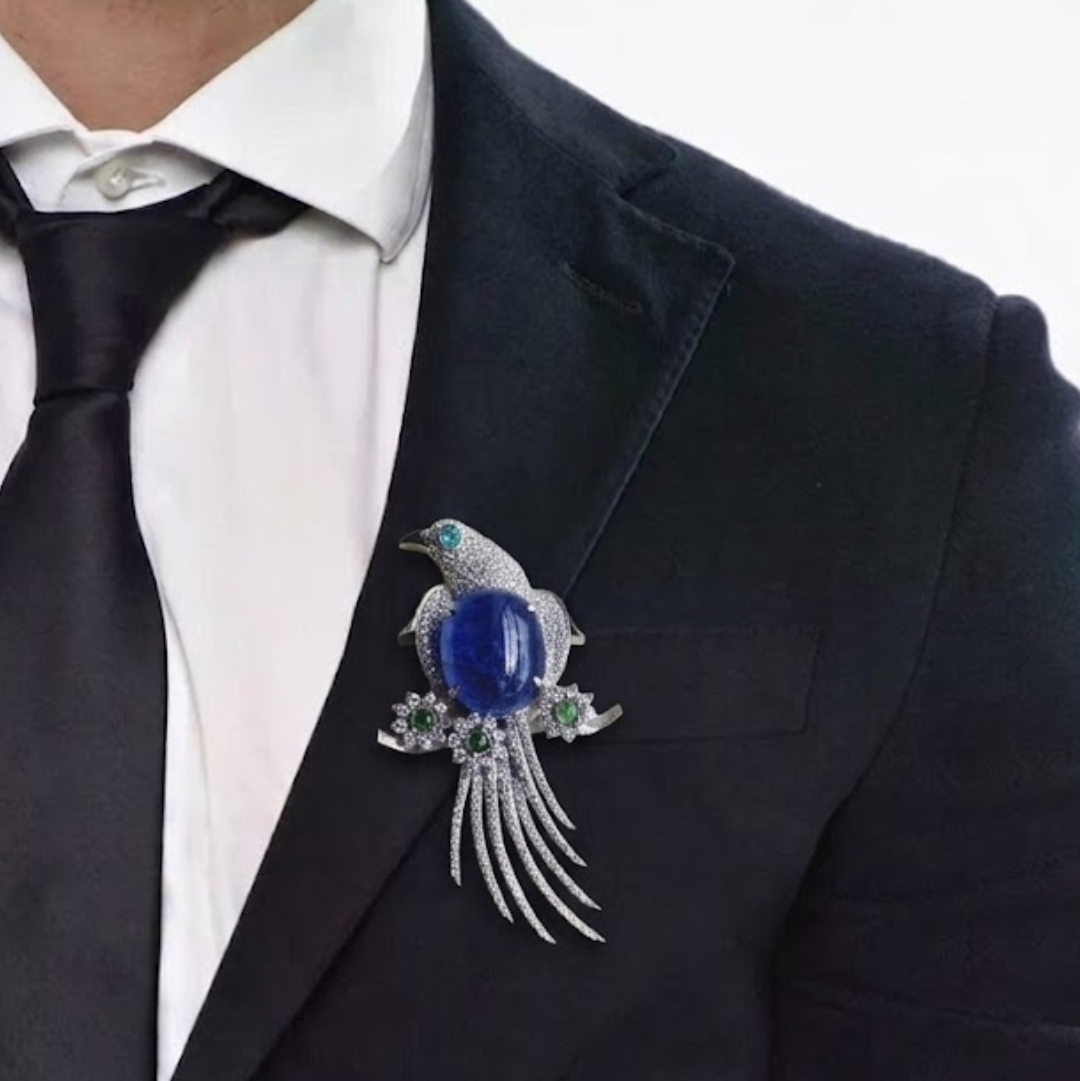 "TanzaGlide" Natural Tanzanite Brooch + Pendant