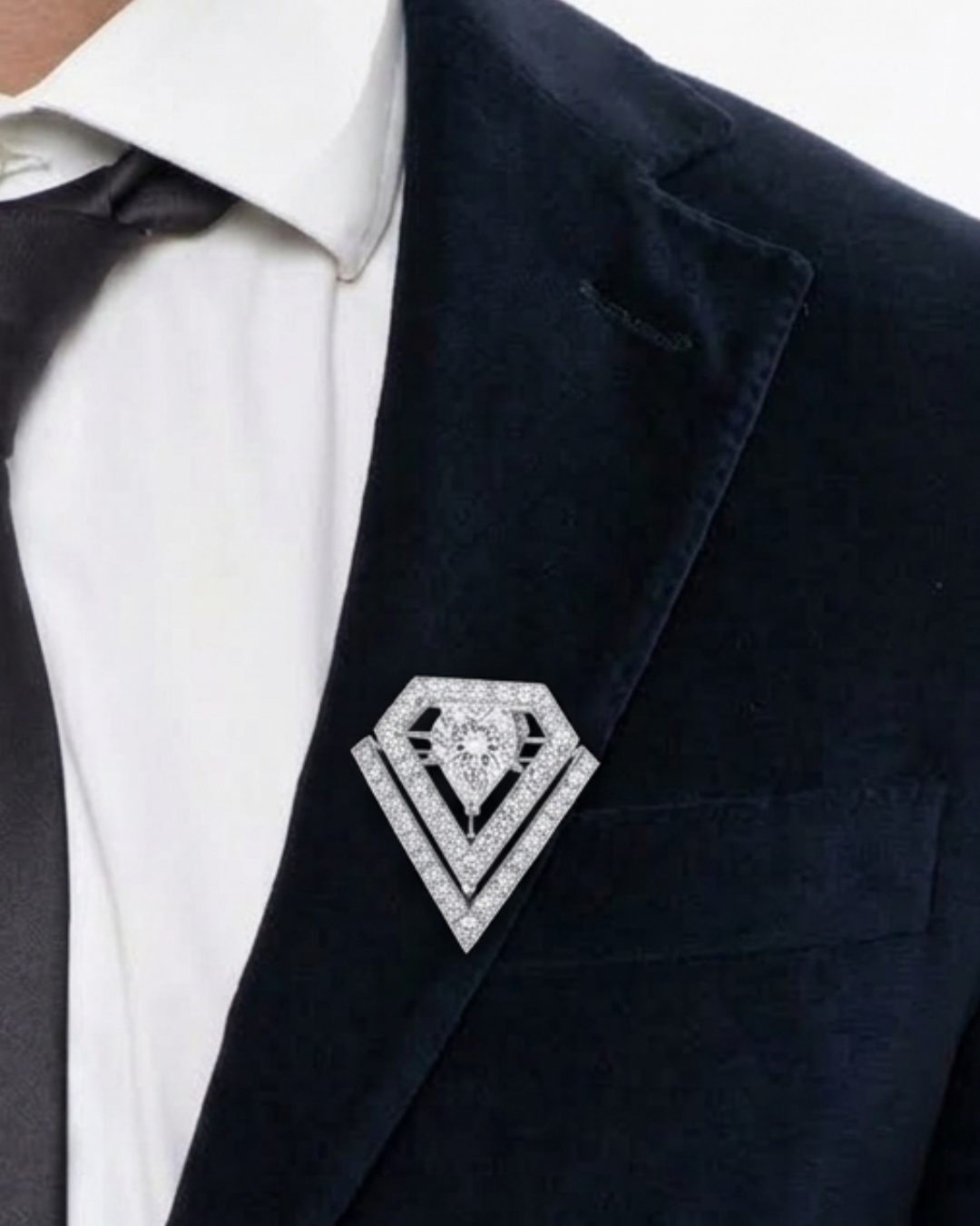 "Vertex" Natural Moissanite Brooch + Pendant