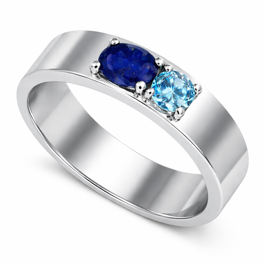 Orion Natural Blue Topaz and Lapis Men's Ring