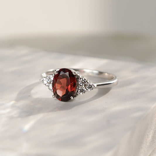 Dinky Natural Garnet Gemstone Ring