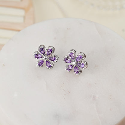 Sol Amethyst Blossom Studs