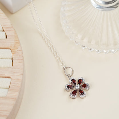 Sol Natural Garnet Pendant and Earring Set