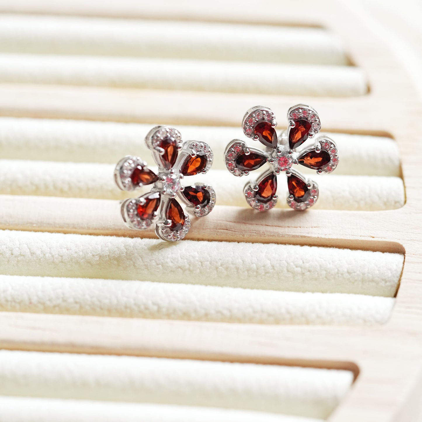 Sol Natural Garnet Pendant and Earring Set