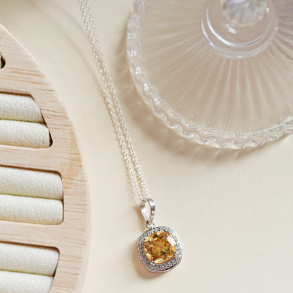 Blissful Natural Citrine Pendant and Earrings Set