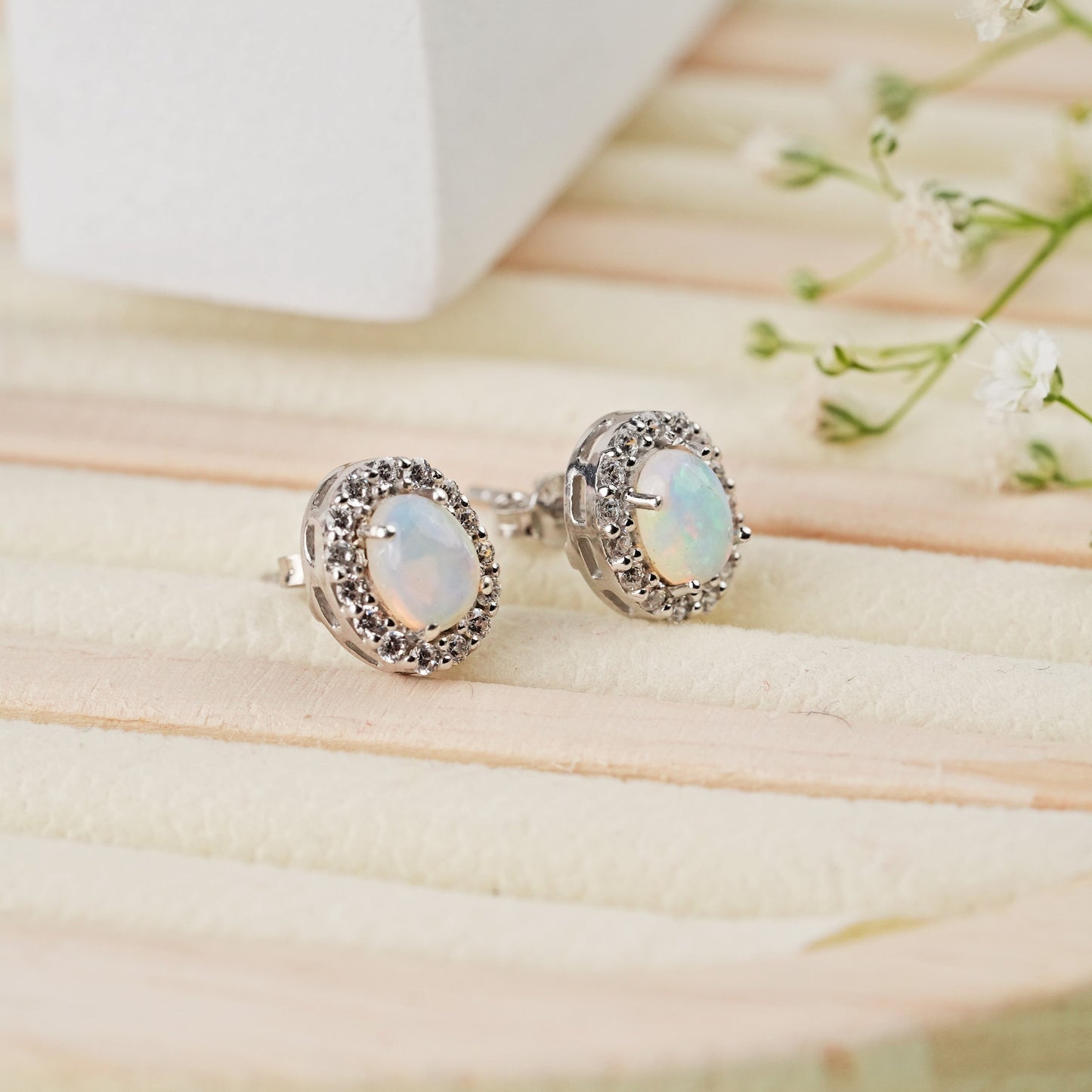 Petite Ethiopian Opal Studs