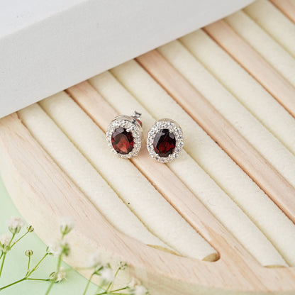 Petite Natural Garnet Pendant and Earring Set