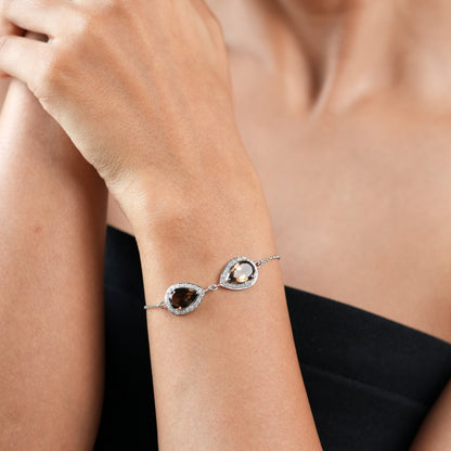 Eternal Tie Pear of Joy Smoky Quartz Bracelet