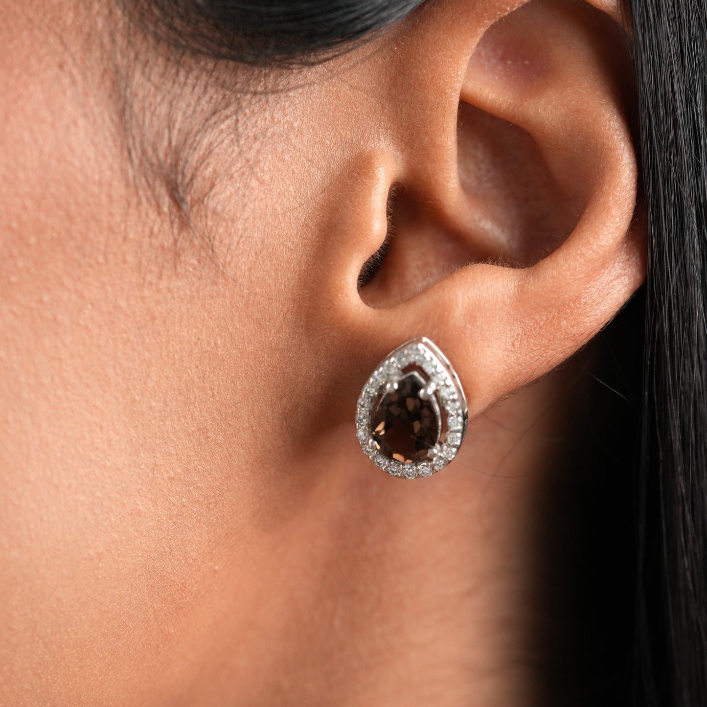 Pear of Joy Natural Smoky Quartz Bracelet Set