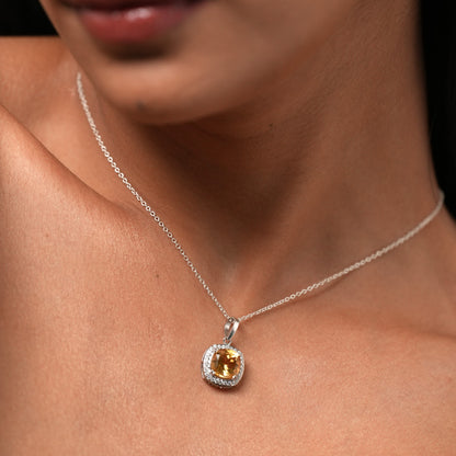 Blissful Natural Citrine Pendant and Earrings Set