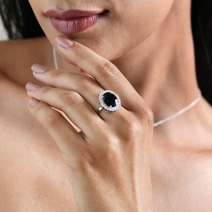 Oval Black Onyx Statement Ring