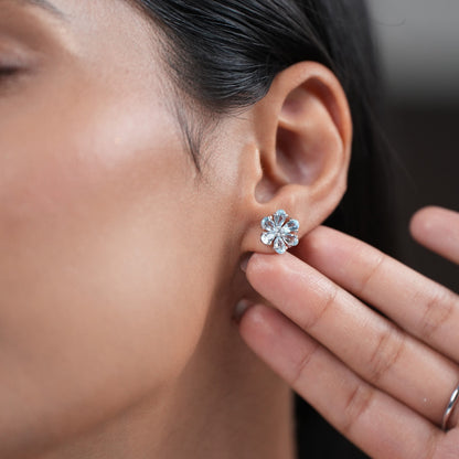 Bloom Natural Sky Blue Topaz Studs