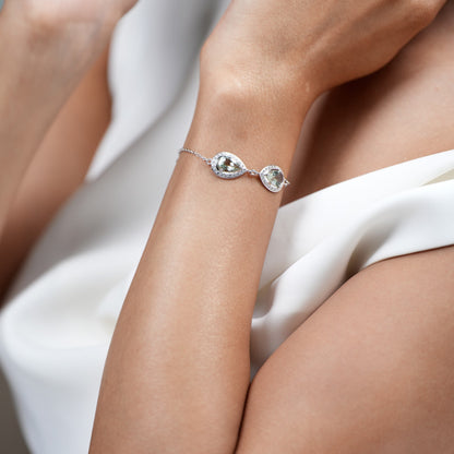 Pear of Joy Natural Green Amethyst Bracelet Set