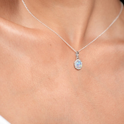 Petite Natural Opal Pendant and Earring Set