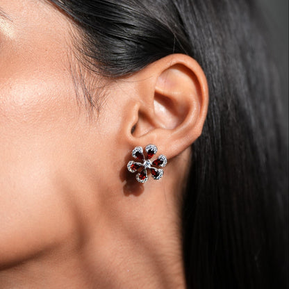 Sol Natural Garnet Pendant and Earring Set