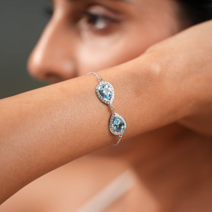 Eternal Tie Pear of joy Sky Blue Topaz Bracelet
