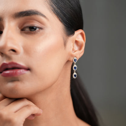 Trinity Glow Natural Sapphire Earrings