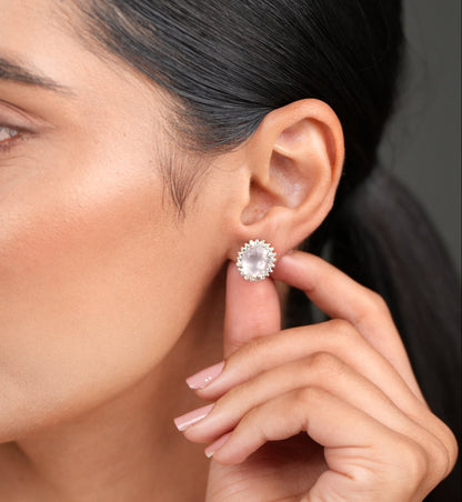 Sunlight Rose Quartz Solos Studs