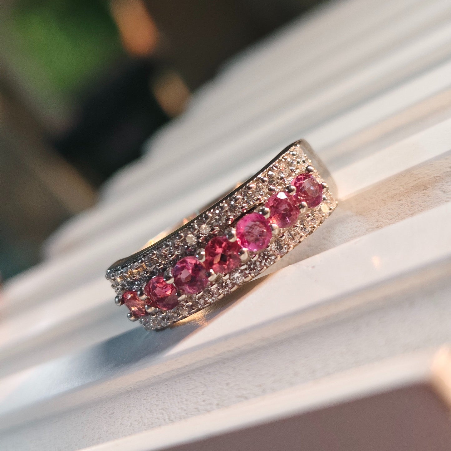 Classic Pink Tourmaline Band Ring