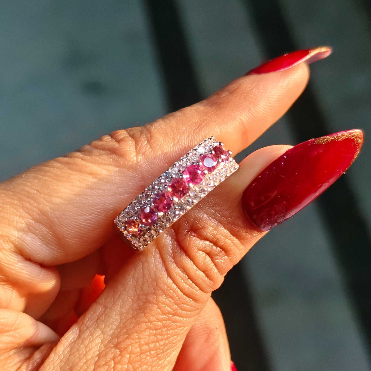 Classic Pink Tourmaline Band Ring