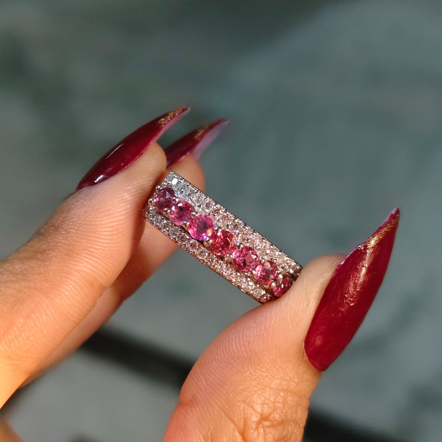 Classic Pink Tourmaline Band Ring
