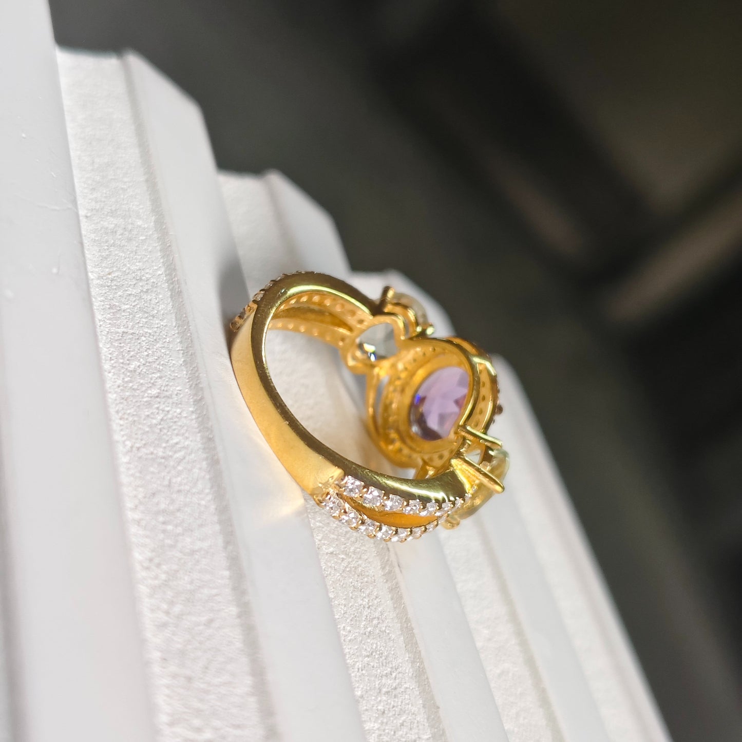 Duo Harmony Amethyst Ring