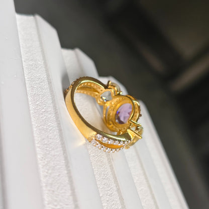 Duo Harmony Amethyst Ring