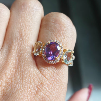 Duo Harmony Amethyst Ring