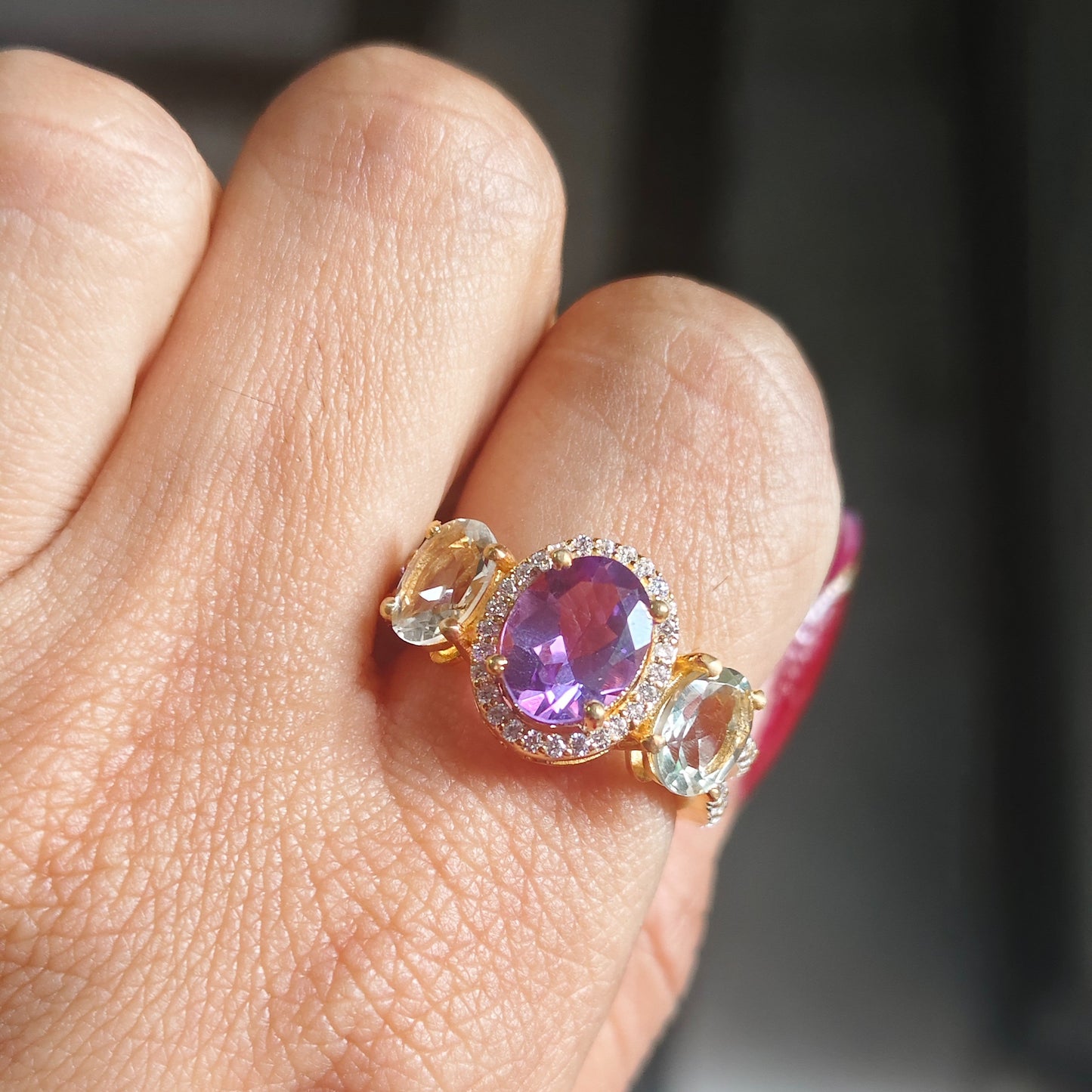 Duo Harmony Amethyst Ring