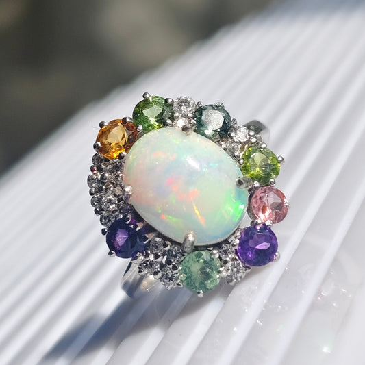 Sunburst Natural Opal Ring