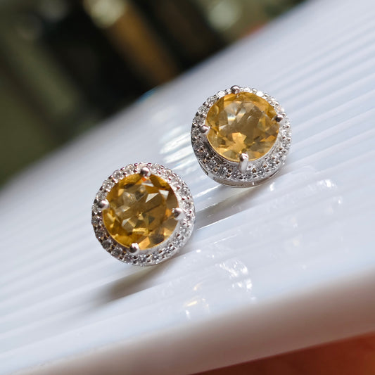 Glimmer Of Shine Citrine Studs