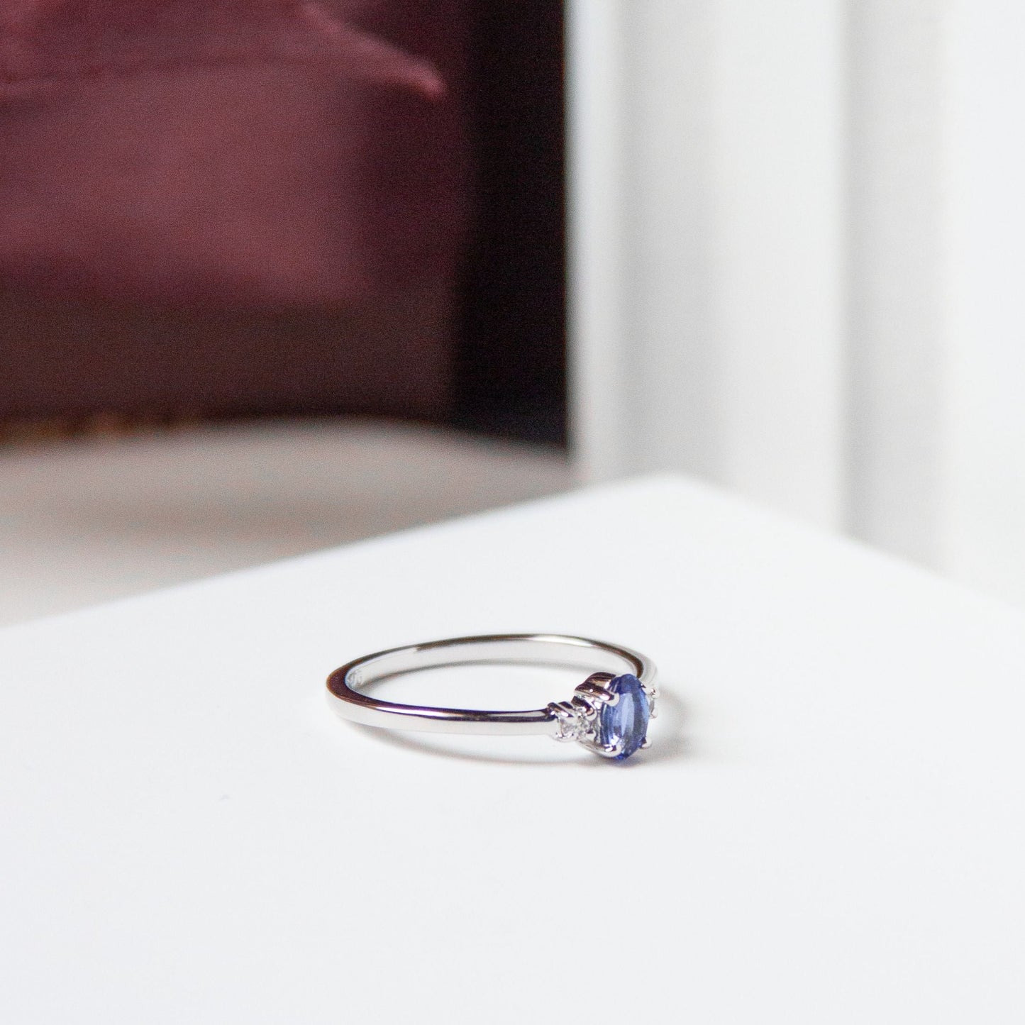 VertiOval Natural Tanzanite Silver Ring