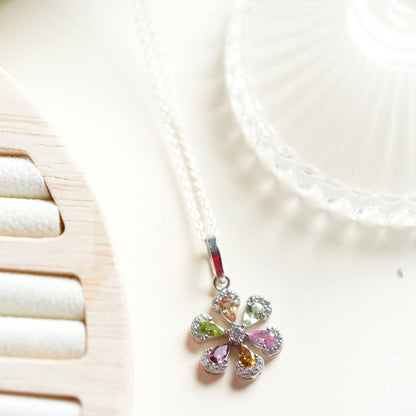 Sol Natural Multi Tourmaline Pendant With Chain