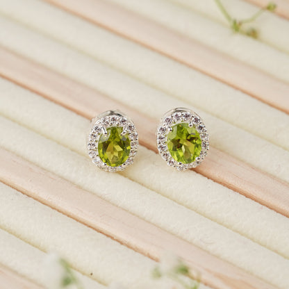Petite Natural Peridot Pendant and Earring Set