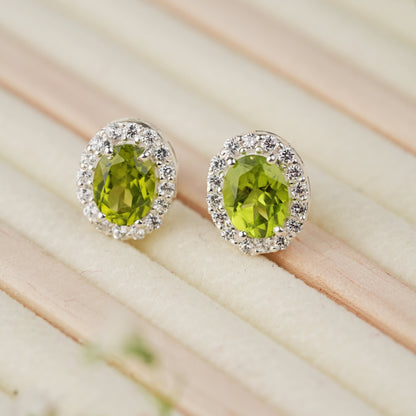 Petite Natural Peridot 925 Silver Set
